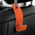 1PCS Purse Holder for Car, Purse Hook for Car, Leather Headrest Hooks for Automotive Back Seat, Auto Accessories Back Seat Organizer Hook for Grocery Bag Handbag Coat (Orange, 1PCS)