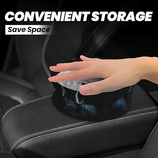 Yellow Dragon Black Car Trash Can Leak Proof Hanging Waterproof Garbage Can Multipurpose Trash Bin for Car SUV Front Seat Headrest Collapsible and Portable Storage Pocket