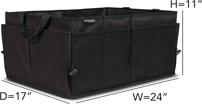 Covermates Trunk Organizer - Foldable car storage chest, Organized foldable design, Black