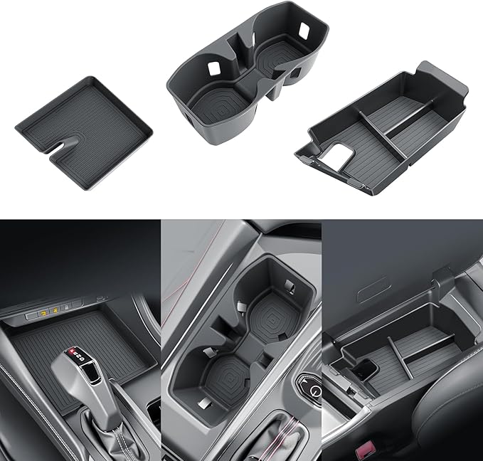 SKTU 3PCS for 2024 2025 2026 Dodge Charger Center Console Organizer for 2024 2025 2026 Dodge Charger Cup Holder Console Non-Slip Pad Console Tray Dodge Charger 2024 2025 2026 Accessories ABS Tray