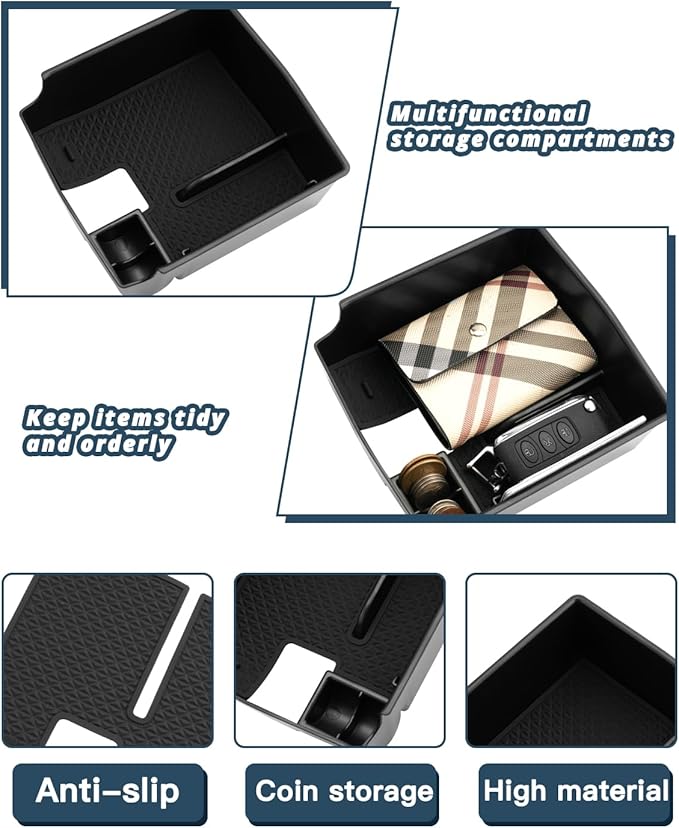 Ruiya 2026 Corolla/Corolla Cross Center Console Organizer for 2026 Toyota Corolla Accessories ABS Material Armrest Glove Tray Compatible with 2019-2026 Toyota Corolla & 2022-2026 Toyota Corolla Cross