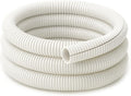 Electriduct Split Wire Loom Tubing Polyethylene Corrugated Flexible Conduit - 3/8" Nominal Size - 10 Feet - White