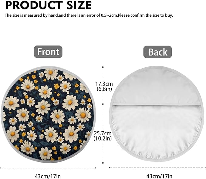 Daisy Steering Wheel Fashion Sunshade for Women Fashion Vehicle Steering Wheel Heat Reflector for SUV Vehicle Sedan Truck Gift for Holiday