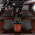 Custom Fit Car Floor Mats for Most Cars, SUVs, Trucks - Waterproof PU Leather All-Weather Floor Liners - Durable Anti-Slip Interior Car Accessories to Protect Vehicle Floors (Light Brown+Black Beige)