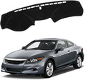 Upgraded Dash Mat for 2008-2013 Honda Accord Polyester Dash Board UV Protection Non-Slip Windshield Reflective Dash Cover Interior Accessory Black