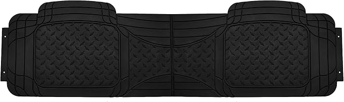 FH Group Automotive Floor Mats Climaproof for All Weather Protection Universal Fit Trim to Fit for Most Cars, SUVs, and Trucks, 3 Row 4pc Full Set Black