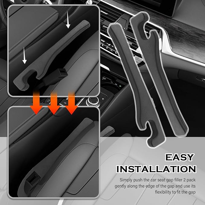 2026 New Car Seat Gap Filler,2PCS Soft Seat Gap Filler Strip for Block Items Slipping into Gaps,Universal Car Seats Gaps Plug Cars Interior Accessories for Cars SUVs