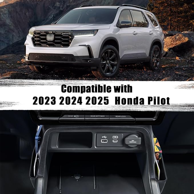 Neepiar Center Console Organizer Compatible with 2023 2024 2025 2026 Honda Pilot 2026 Passport Gear Shift Console Side Tray Box Interior Accessories