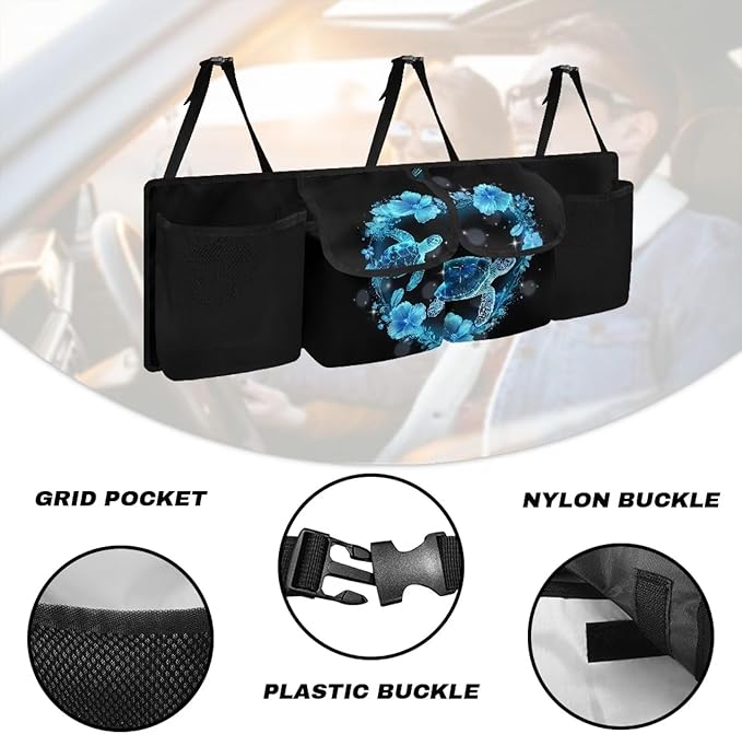 Sea Turtle Car Organizer, Camo Hunting Trunk Organizer for SUV, Car Trunk Organizer and Storage, Car Interior Accessories Backseat Hanging Organizer, Waterproof Storage Bag for Car