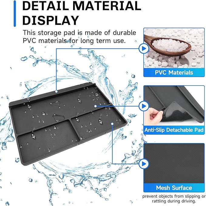 SXCY for 2025 2026 Toyota Sienna Accessories 2021-2025 2026 Sienna Armrest Protective Mats [Not for Cool Box] 2024-2026 Sienna Accessories Console Inserts Liner Anti-Slip Anti-Dust Waterproof Mats