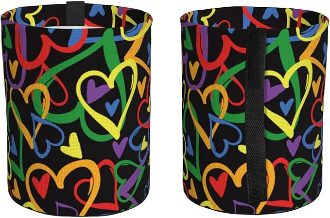 OEDTF Heart Car Trash Can,Car Accessories Waterproof Car Organizer Foldable Portable Trash Bin Can Be Hung on The Back Seat Garbage Can for Various Cars