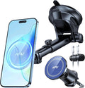 【Military-Grade】HTU for MagSafe Car Mount【Upgraded Strongest Suction】Magnetic Phone Holder Cell Stand for Dashboard Windshield Vent,Truck Cradle for iPhone 17 Pro Max 16 15 14 13 12 Tesla,Amparo Blue