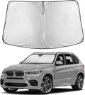 EcoNour Windshield Sun Shade Compatible for BMW X5 2014-2018 Front Window Sunshade Foldable Sun Visor UV & Heat Blocking Protection