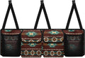 Brown Aztec Trunk Organizer for SUV, Car Organizer Back Seat Hanging Car Storage Container with 4 Pockets Collapsible Cargo Bag Car Interior Accessory