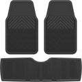 ClimaTex Heavy Duty Car, Truck, Van, and SUV Automotive Floor Mat for Floor Protection, Weatherproof Deep Channel No-Slip Front and Back Seat Liner Mats, 3 Piece Set, Black