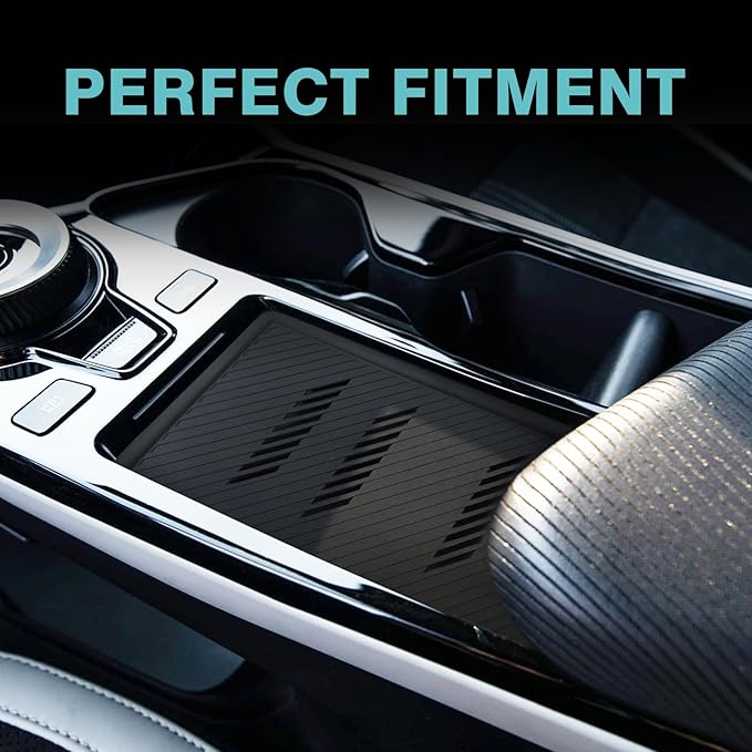 BestEvMod for EV6 Center Console Phone Charge Area Silicone Mat Non Slip Silicone Pad Interior Accessories Compatible with 2022 2023 2024 Kia EV6