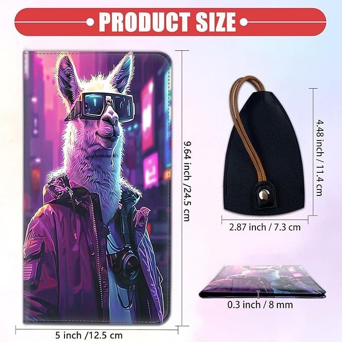 Car Registration and Insurance Card Holder for Women Men, Waterproof PU Leather Glove Box Car Organizer with Magnetic Shut, Vehicle Document Holder for Driver License,Cards, Alpaca Pattern