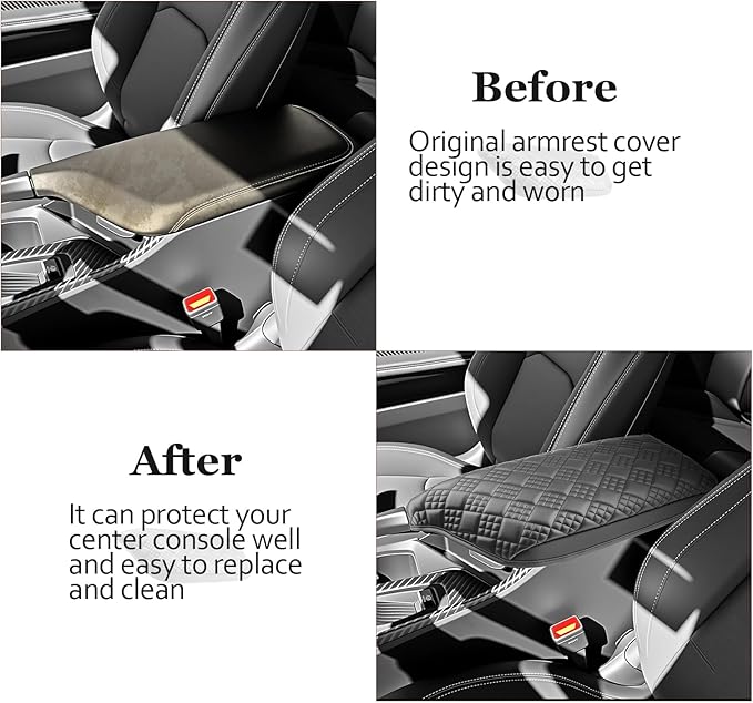 SKTU for 2024 2025 2026 Dodge Charger Center Console Cover for 2024 2025 2026 Dodge Charger Armrest Cover Dodge Charger 2024 2025 2026 Accessories 2024 2025 2026 Charger Soft Console Cushion-Durable