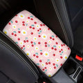 Mintutlipy Pink Cherry Automotive Center Console Cover Storage Box Mat Car Accessories Decoration Waterproof Car Armrest Protector