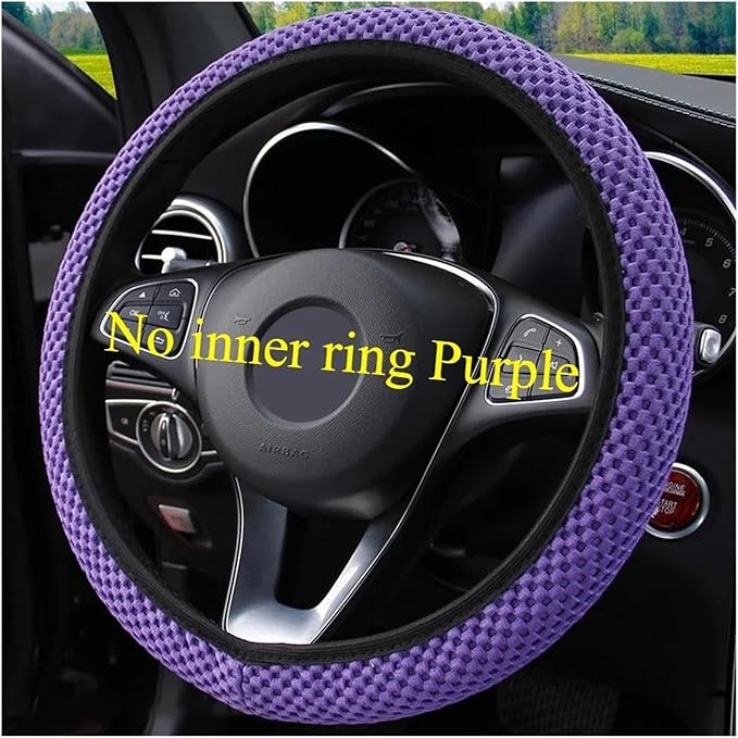 Cute Winter Plush Steering Wheel Cover - Non-Slip Warm Handlebars Decoration for Cars(Acyclic purple JIU)