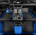 Yaruicar Custom Personalized Floor Mats for Cars Luxury Full Coverage All Car Floor Mats Anti-Slip Leather Car Mat Set Trucks & SUVs Trucks Automotive Floor Mats Liners (Blue Black Beige)