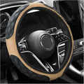 Car Steering Wheel Cover, 15 Inch Elastic Comfortable Auto Steering Wheel Protector, Anti-Slip Leather Wheel Cover Fashionable Interior Accessories for Most Cars Trucks SUVs (Beige)