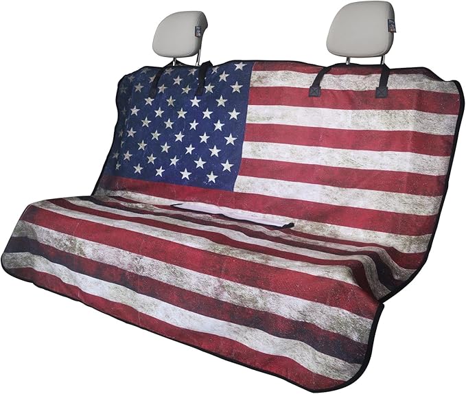 nbnhxnff Sweat Towel Car Seat Cover Protector Rear Seats for Gym Workout, Running, Swimming, Beach and Hiking, Waterproof Universal Seat Cover for Car, Trucks, Van&SUV(American Flag,1pcs Rear Seat)