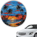 Hawaiian Steering Wheel Reflector Protector Sunset Vehicle Steering Wheel Sun Shade Cover 17 Inch Heat Resistant Car Rudder Sunshade Summer Essential Gift for Holiday