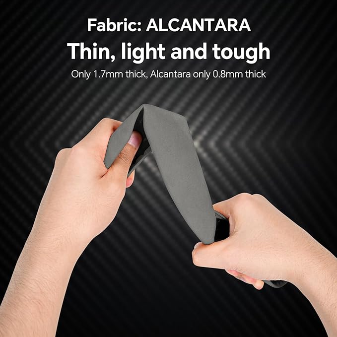 PAUUOOA 2 Piece Alcantara Steering Wheel Cover - Split Sport Design for D & O Shape Wheels, Soft Touch · Anti-Slip Grip · All Season Comfort · Durable Luxury Material for Performance Cars