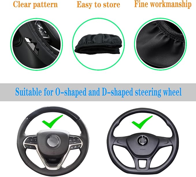 Tri-Color 3 Color Logo Steering Wheel Cover, Elastic Steering Wheel Cover Protector Anti-Slip Durable Universal 15 Inch Compatible with Toyota Vehicle Truck SUV. (White Gray B2)