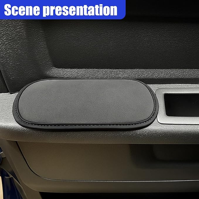 Car Door Armrest Pads, Soft Leather Memory Foam Car Center Console Pillow with Strong Adhesive, Universal Comfortable Auto Arm Rest Cushion Accessories for Elbow and Knee Support(Gray)