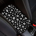 Black White Dog Paws Print Center Console Cover,Auto Armrest Cover Universal Car Armrest Storage Box Interior Accessories