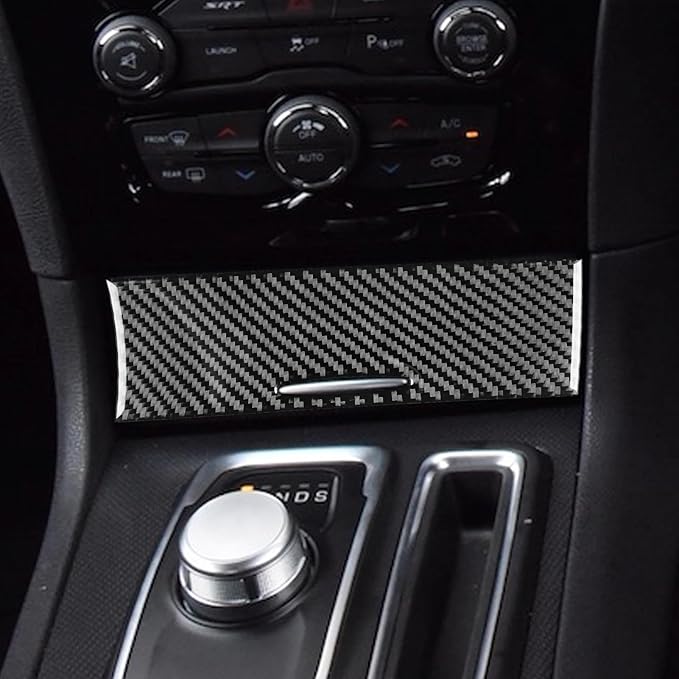 NVCNX Real Premium Carbon Fiber for Chrysler 300 Accessories 2015-2023 2016 2017 2018 2019 2020 2021 2022 S/C/Limited/Touring Car Dash Cigarette Lighter Cap Cover Interior Trim Sticker Decal 1PC