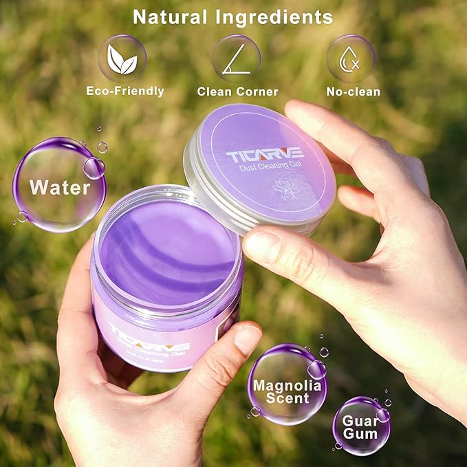 TICARVE 2Pack Cleaning Gel for Car Putty Car Vent Cleaner Cleaning Putty Gel Auto Tools Car Interior Cleaner Dust Mud for Cars and Keyboard Cleaner Slime Purple (320g/11.2oz)