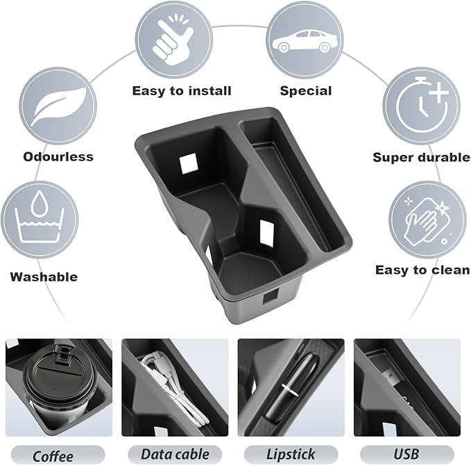 SKTU for 2025 2026 VW Tiguan Accessories Cup Holder for 2025 2026 Volkswagen Tiguan (S/SE/SE R-Line Black/SEL R-Line) Central Control Cup Holder VW Tiguan 2025 2026 Accessories Durable Cup Pad