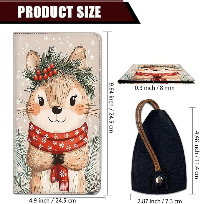 Car Document Holder with Magnetic Shut, Car Registration and Insurance Card Holder, Vehicle Glove Box Organizer Documents, Driver License, Auto Paperwork Organizer Wallet, Christmas Bear Pattern