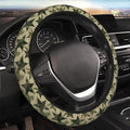 Star Army Green Steering Wheel Cover for Women Men Girls, Car Accessories Decor Thickened Anti-Slip Auto Steering Wheel Covers Protector Universal Fit 15 Inch for Cars, Truck, SUV