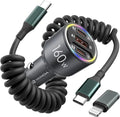 160W USB C Car Charger Fast Charging,HUNDA USB Car Cigarette Lighter Splitter with 3 Ports PD 100W&PD 30W Fast Charge Car Charger for iPhone 15/15 pro/15 Pro Max,Galaxy s24/s23/s22 ect