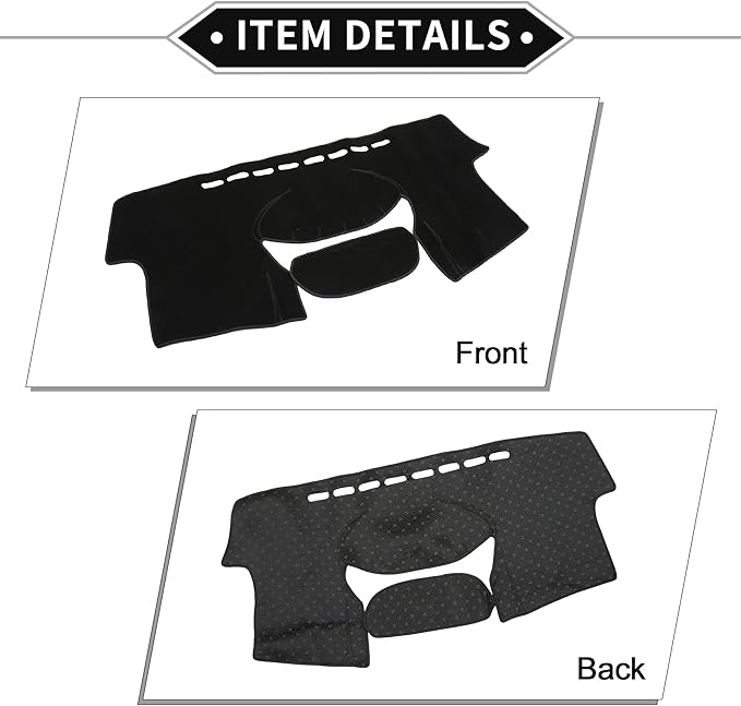 Dash Cover Compatible for Toyota Yaris 2004-2011, Non-Slip Polyester Black Center Console Dashboard Cover Pad Carpet