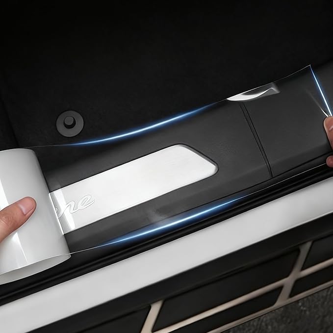 Car Door Protector - Universal Edge Guards Clear Protective Film Tape for Vehicle Interior Door Sill Protector De Puertas De Carro from Dog Scratching, Dirty Shoes, 7.87inch*10ft, Transparent