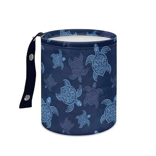 Blue Sea Turtle Mini Car Trash Bin Car Garbage Can Car Storage Bag Waterproof Multipurpose Car Accessories Car Organizer for Auto Interior