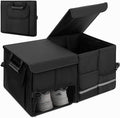 Trunk Organizer for SUV - 60L, Foldable Car Trunk Organizer Bags with Lid Large Capacity Car Organizers and Storage with Lid for SUV,Sedan,Truck Accessories,23.62"×12.99"×11.81"(Black)