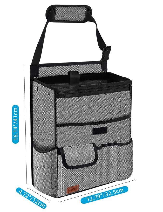 Smof Car Organizer for Front Seat, Passenger Seat, Backseat - Hanging Car Seat Storage Organizer,Multiple Pockets Car Seat Organizer with Separately Pokect for Laptop, Cup Holde & Travel Accessories