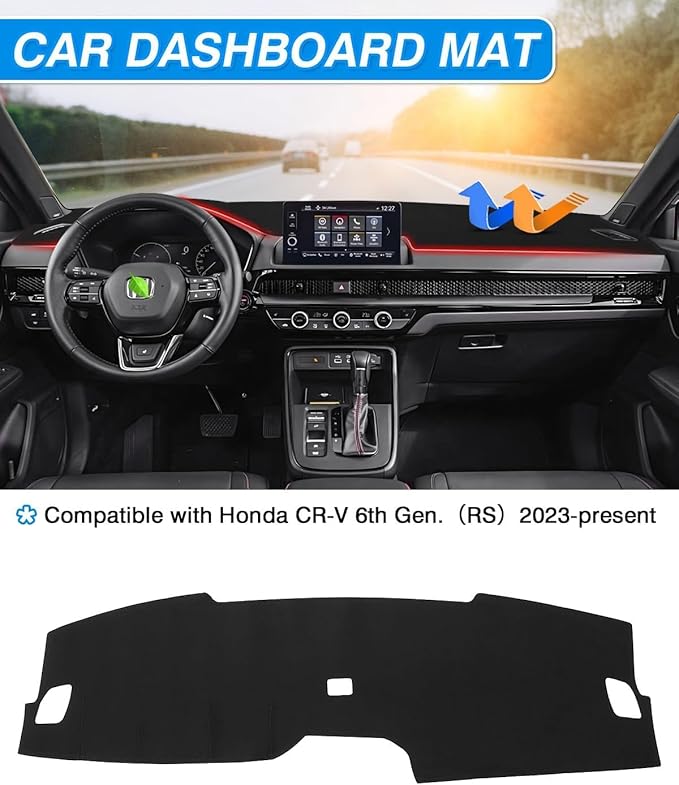 CARTIST Dashboard Cover Fit for CRV CR-V 2023 2024 2025 Accessories Dash Cover Mat Non-Slip Pad Carpet Anti-Glare(Without HUD)