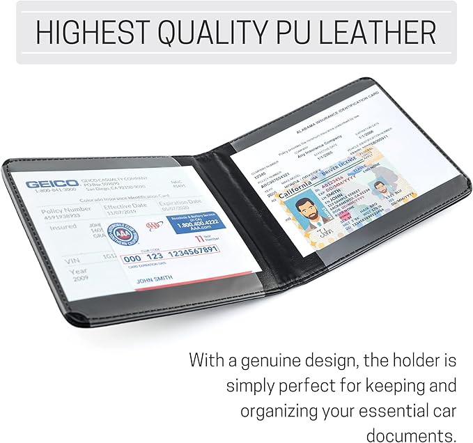 CANOPUS Car Registration and Insurance Holder, Magnetic Closure, Embossed Card Document Holder, Vehicle Glove Box Organizer, Wallet for Auto, SUV, Motorcycle, Truck, Waterproof, SUV Model