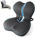 XZdream Memory Foam Seat Cushion,Office Chair Cushion with Lumbar Support for Back Pressure Relief,Sciatica,Car Seat Cushion with Adjustable Strap,Hip Pad Cushions for Car,Truck,Desk,(D-Dark Grey)