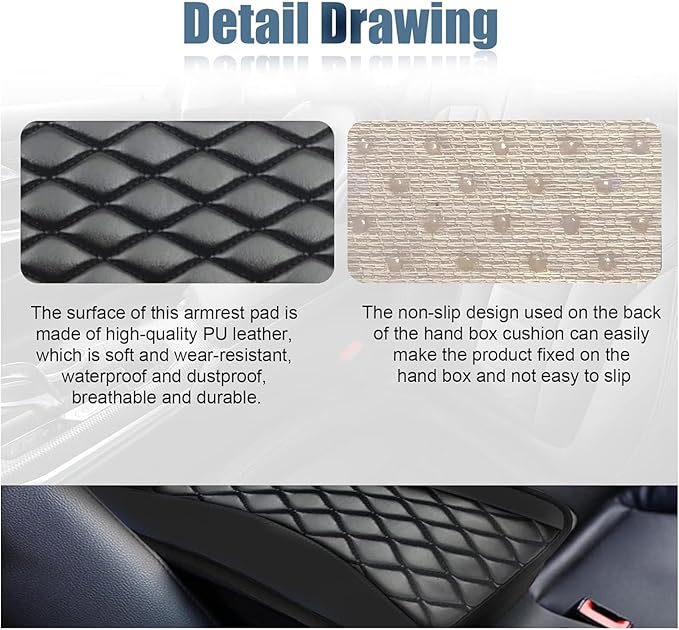 Leather Car Center Console Armrest Pad for Toyota Tacoma 2005-2023, Auto Armrest Cushion, Waterproof Seat Box Cover Protector, Vehicle Interior Decor Accessories, Brown