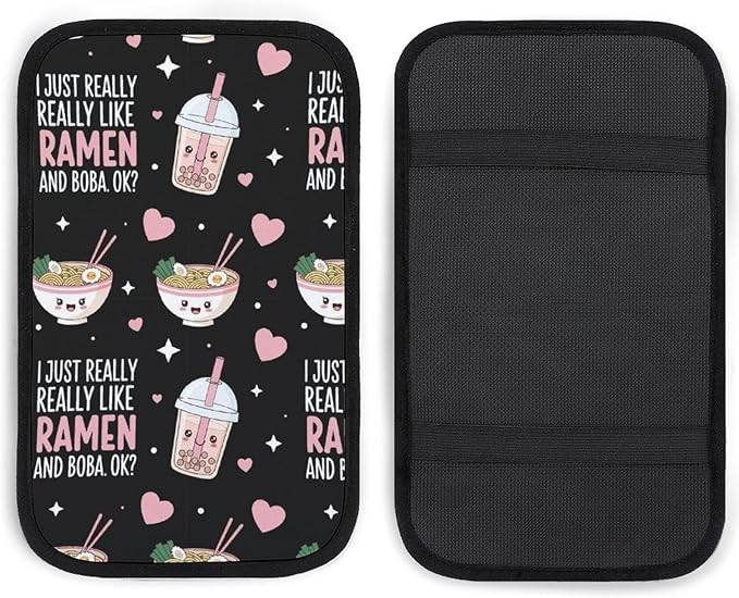 Center Console Armrest Cover Pad I Just Really Like Ramen, Universal Soft Comfort Armrest Cushion for Car, Stylish Design Car Armrest Cover