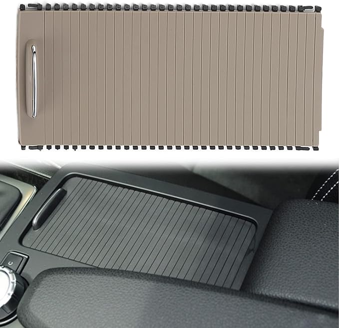 W204,Center Console Roller Cover,Center Console Slide Roller Cup Holder Blind Cover A20468076079051 Replacement for Benz W204 W212(Beige)