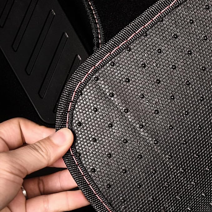 CAR PASS Waterproof Universal Fit Car Floor Mats, Car Mats Fit for SUV,Vans,sedans, Trucks,Set of 4pcs Car Carpet with Driver Heel Pad (Light Pink)